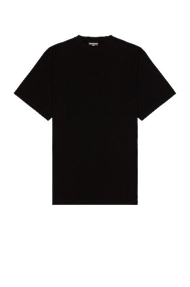 Balenciaga Back Hem Long Boxy T-Shirt in Black