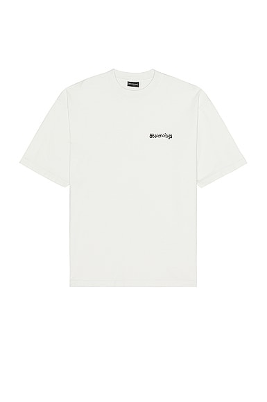 Scully vedhæng grad Balenciaga Bb Corp Bleed Medium Fit T-shirt in Dirty White & Black | FWRD