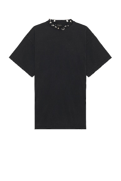 Balenciaga Pierced T Shirt in Washed Black FWRD