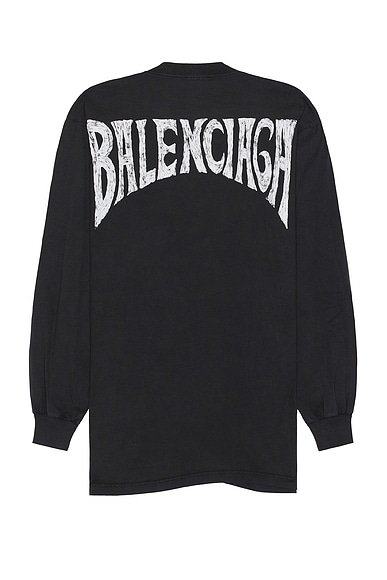 Balenciaga Stretched T-shirt in Faded Black & White
