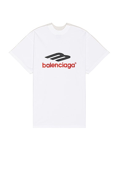 Shop Balenciaga Double Front T-shirt In Off White & White