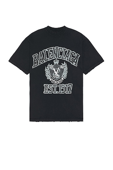 Shop Balenciaga Medium Fit T-shirt In Washed Black & Black