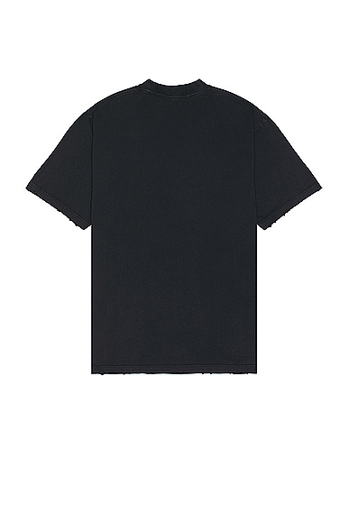 Shop Balenciaga Medium Fit T-shirt In Washed Black & Black