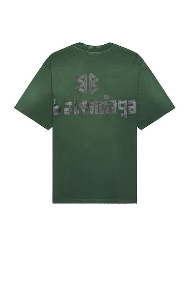 Shop Balenciaga Medium Fit T-shirt In Dark Green