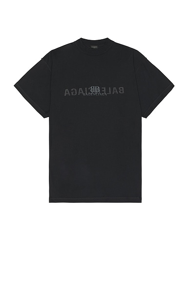 Balenciaga Inside Out T-Shirt in Faded Black & Anthraci