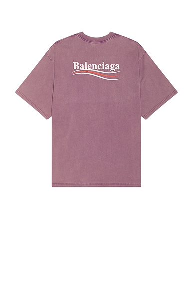 Balenciaga Medium Fit T-Shirt in Purple, White, & Red