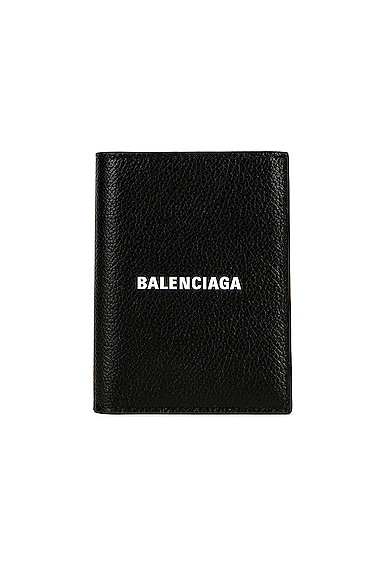 Balenciaga Cash Vertical Bifold Wallet in Black