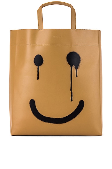 Happy Printed Market Tote Bag