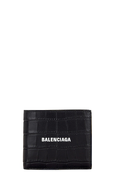 Balenciaga Cash Square Fold Co Wallet in Black & White