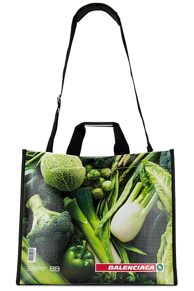 Shop Balenciaga Antwerp Tote Bag In Strawberry & Veggie