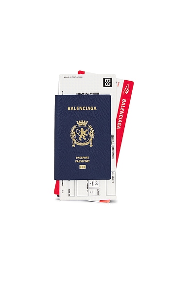 Balenciaga Passport Wallet in Passport Blue | FWRD