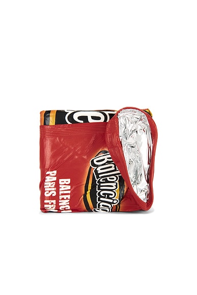 Balenciaga Chips Fold Wallet in Red