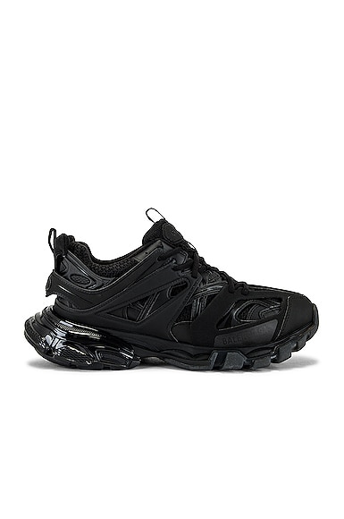 Balenciaga Man Black Track Clear Sole Sneakers In Black