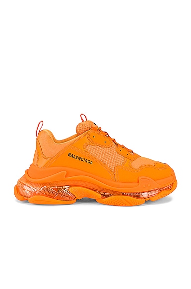 Balenciaga Triple S Clear Sole in Orange & Black | FWRD