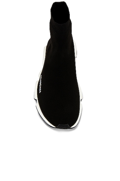 Shop Balenciaga Speed Light Knit Sneaker In Black & White