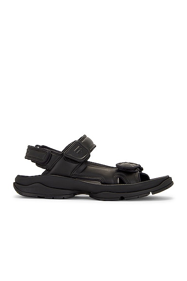Balenciaga Tourist Faux-leather Sandals In Black