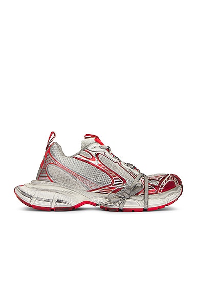 Balenciaga 3xl Distressed Mesh And Rubber Sneakers In White & Red