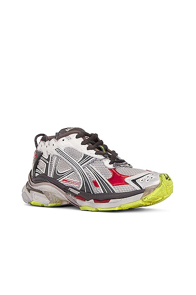 Shop Balenciaga Runner In Blk  Whi  Red  & Fluo Yel