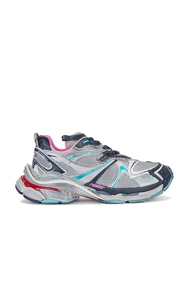 Balenciaga Runner 2 Sneakers in Grey, Blue, Pink, & Red | FWRD