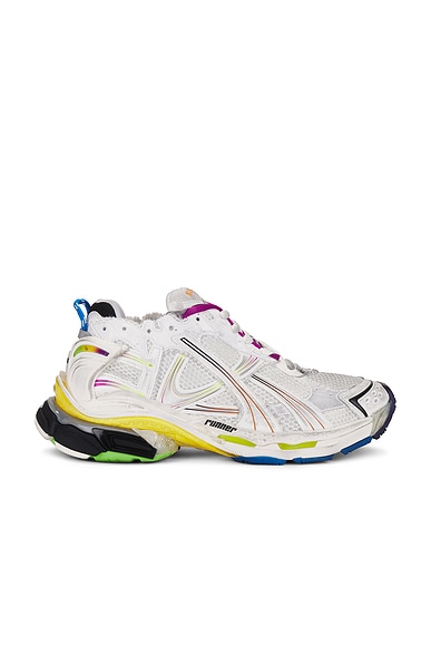Balenciaga Runner Sneaker in White & Multicolor