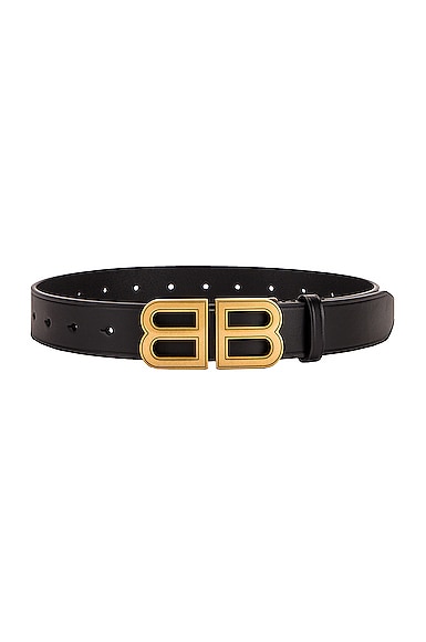 Balenciaga BB Hourglass Belt in Black