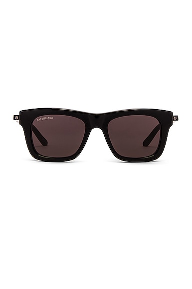Balenciaga Reverse Rectangular Logo Sunglasses in Black