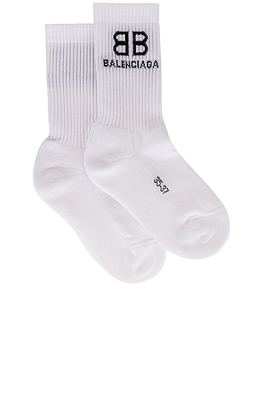 Balenciaga Tennis Socks in White
