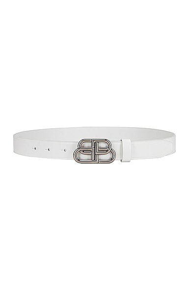 Balenciaga BB Belt in White