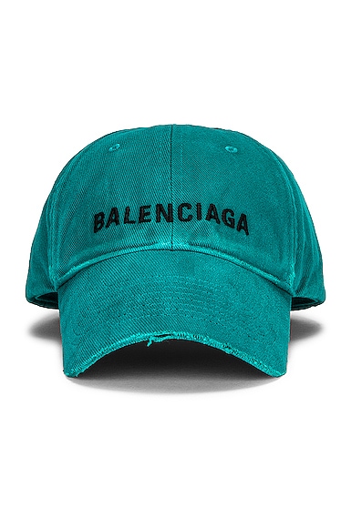 Balenciaga Logo Hat in Teal