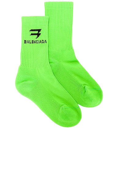 Balenciaga New Sporty B Socks in Green