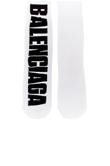 Balenciaga Logo Socks in White