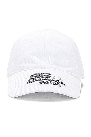 Balenciaga Dirty Bb Paris Hat In White