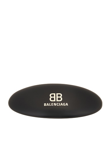 Shop Balenciaga Hairclip In Black & Gold