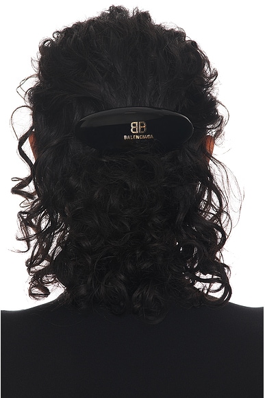 Shop Balenciaga Hairclip In Black & Gold