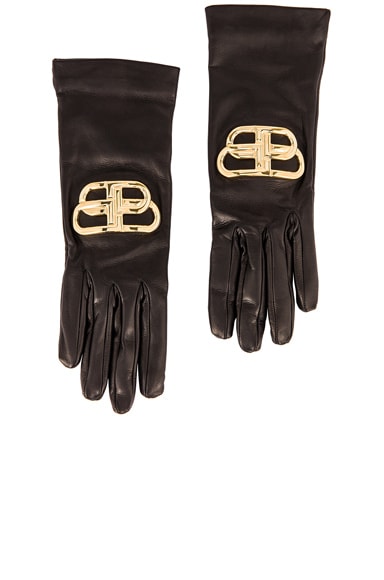 Balenciaga BB Gloves in Black & |