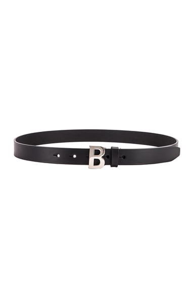 Balenciaga B Buckle Calfskin Leather Belt In Black | ModeSens