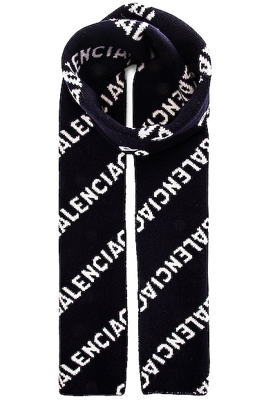 balenciaga black and white scarf