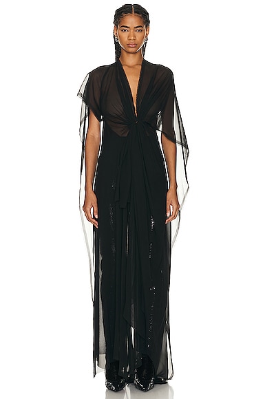 Balenciaga Fabric Cut Dress in Black