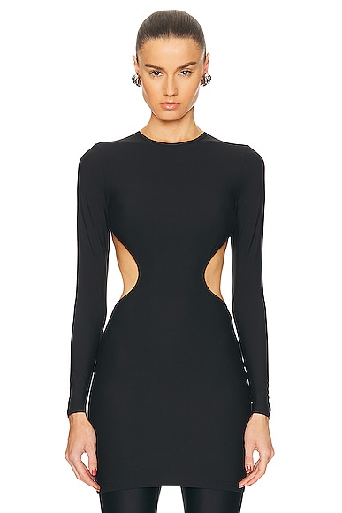 Balenciaga Cut Out Mini Dress in Black