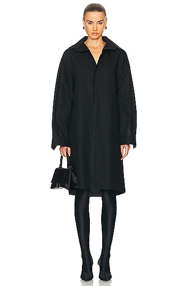 Shop Balenciaga Kick Collar Dress In Black