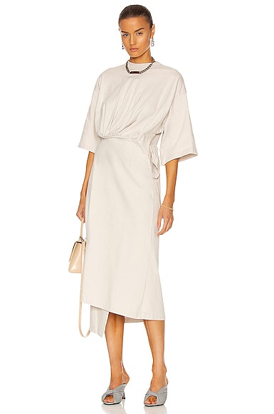 Balenciaga Women's Cotton Jersey Wrap-effect Midi T-shirt Dress In