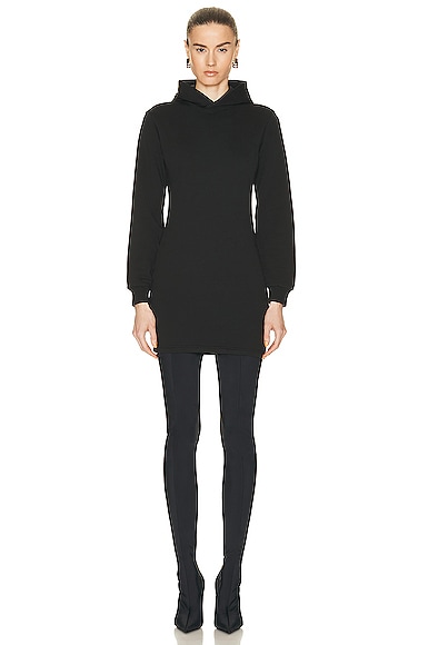 Balenciaga Fitted Hoodie Dress in Black