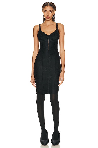 Shop Balenciaga Lingerie Mini Dress In Black