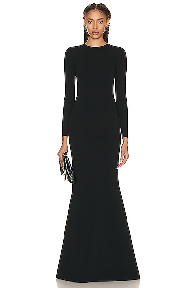Balenciaga Jersey Gown In Black