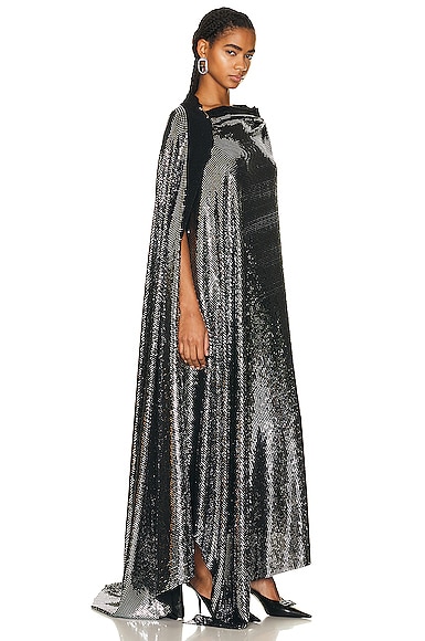 Shop Balenciaga Minimal Gown In Black & Silver