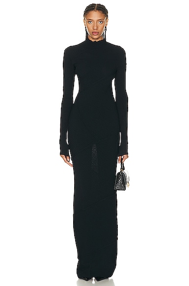 Balenciaga Spiral Maxi Dress in Black