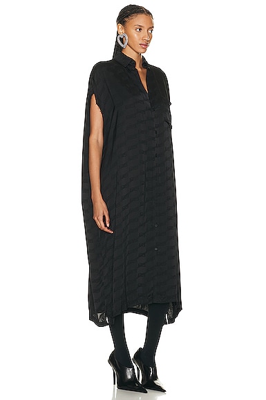 Shop Balenciaga Cut Sleeveless Dress In Black