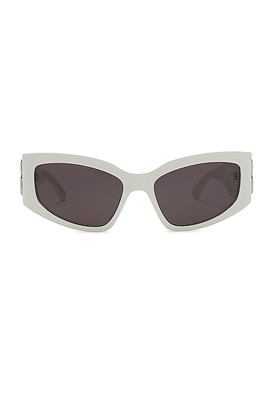 Balenciaga Bossy Cat Eye Sunglasses in White & Grey