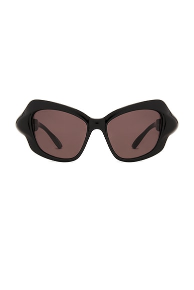 Balenciaga Cat Eye Sunglasses in Black & Grey