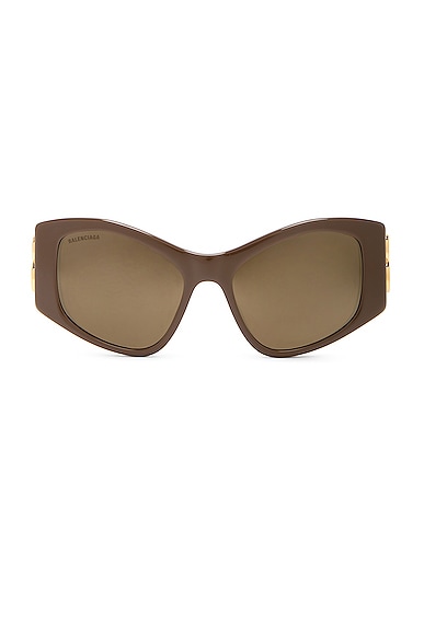 Balenciaga Cat Eye Sunglasses in Brown & Bronze